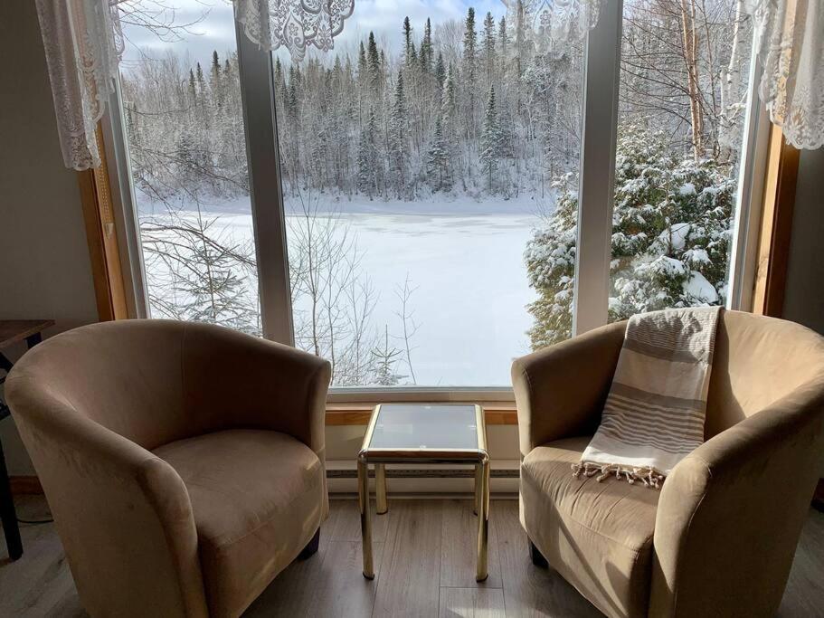 Le Chalet Bleu, Aux Pieds Des Monts-Valin Saint-David-de-Falardeau Экстерьер фото