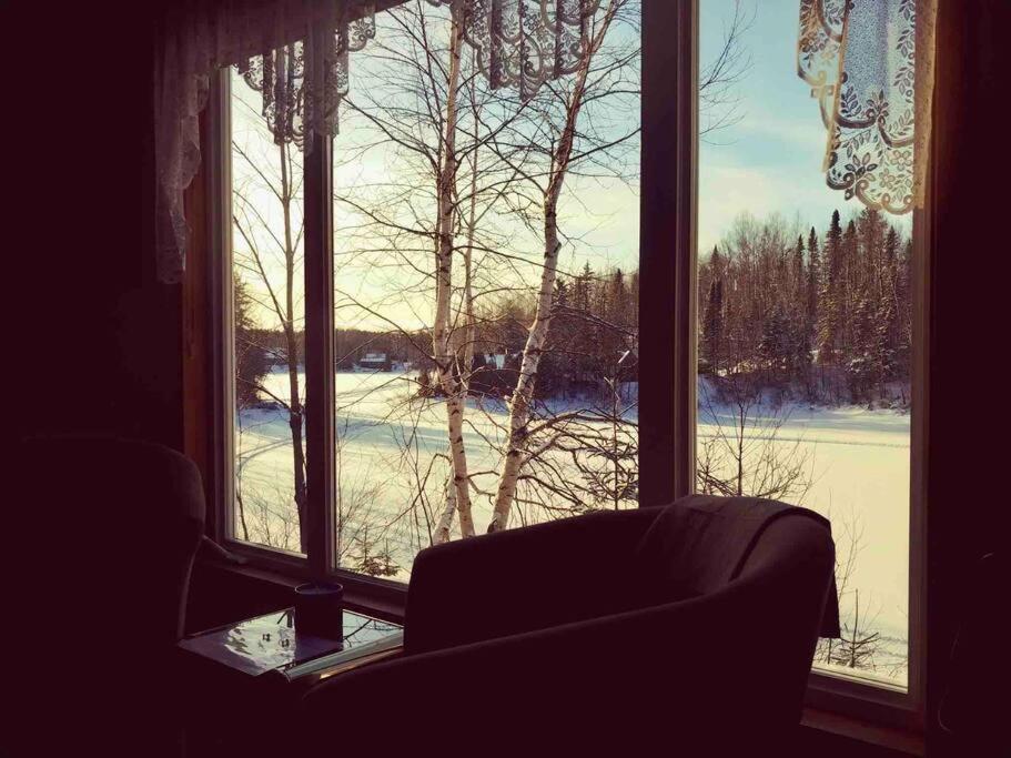 Le Chalet Bleu, Aux Pieds Des Monts-Valin Saint-David-de-Falardeau Экстерьер фото